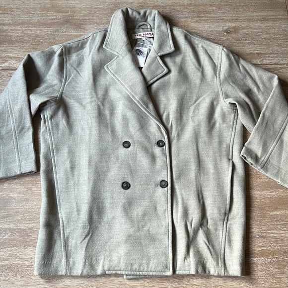 Free People Hannah Slouchy Double Breasted Blazer in Oregano - Picture 4 of 9